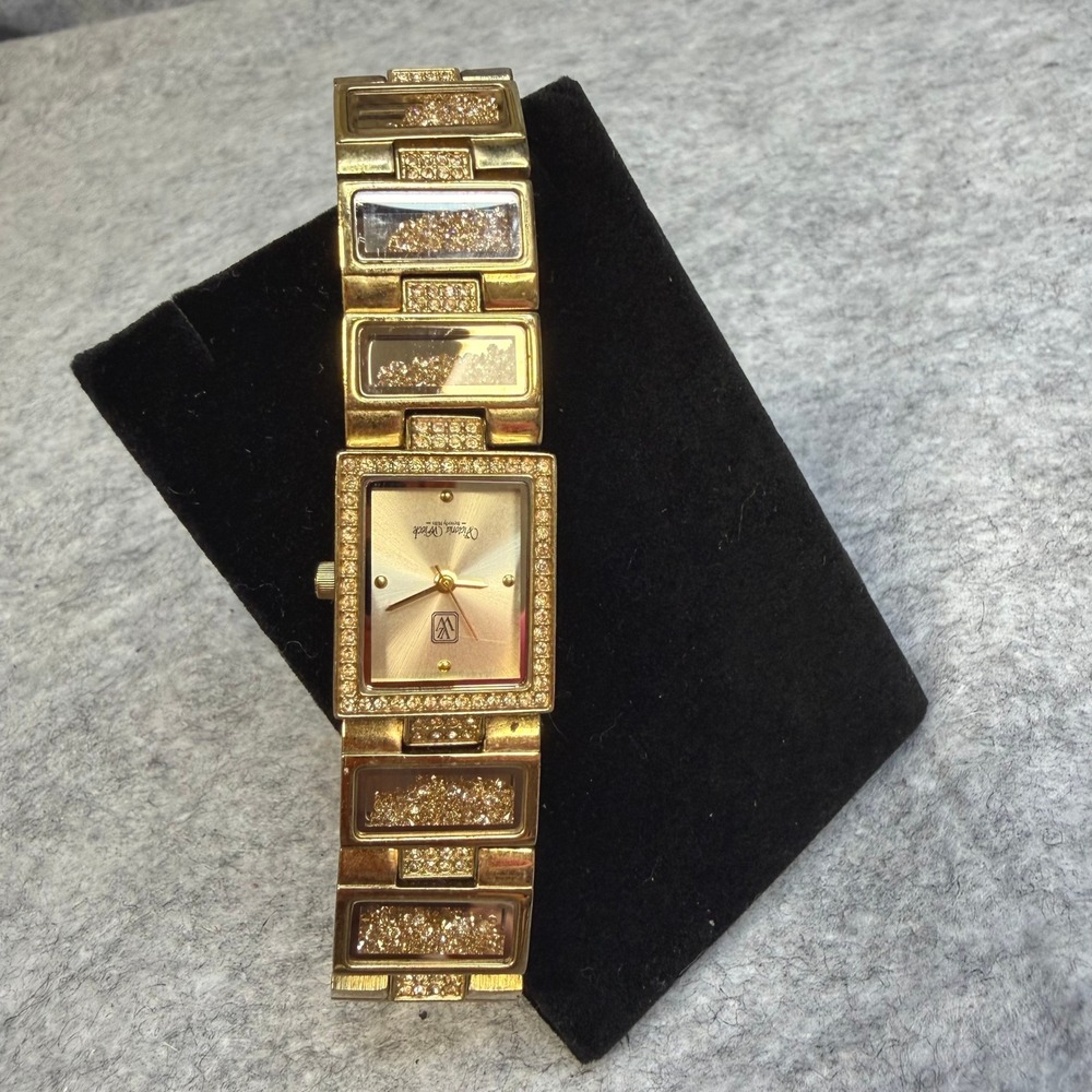 Victoria Wieck Beverly Hills Gold Tone Floating Crystal Watch BCVW01B
